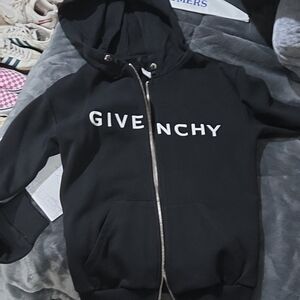 Givenchy Kid 12+ Black Zip-Up Hoodie